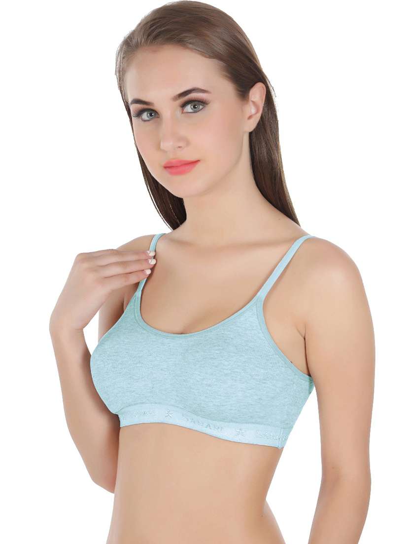 women solid cotton blend sports bra - 21386809 -  Standard Image - 1
