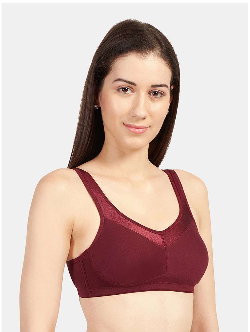 maroon cotton blend push up bra - 21386912 -  Standard Image - 1