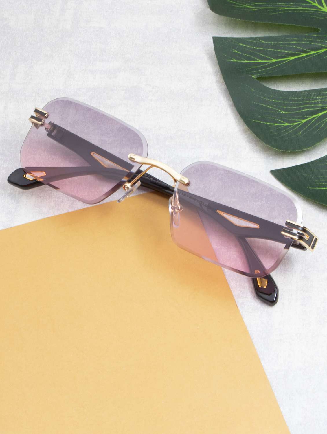 ted smith rimless aviator shape branded latest and stylish sunglasses | polycarbonate lens & 100 % uv protection | men & women
