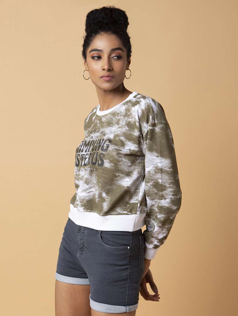 women all over print long sleeve sweatshirt - 21387345 -  Standard Image - 1