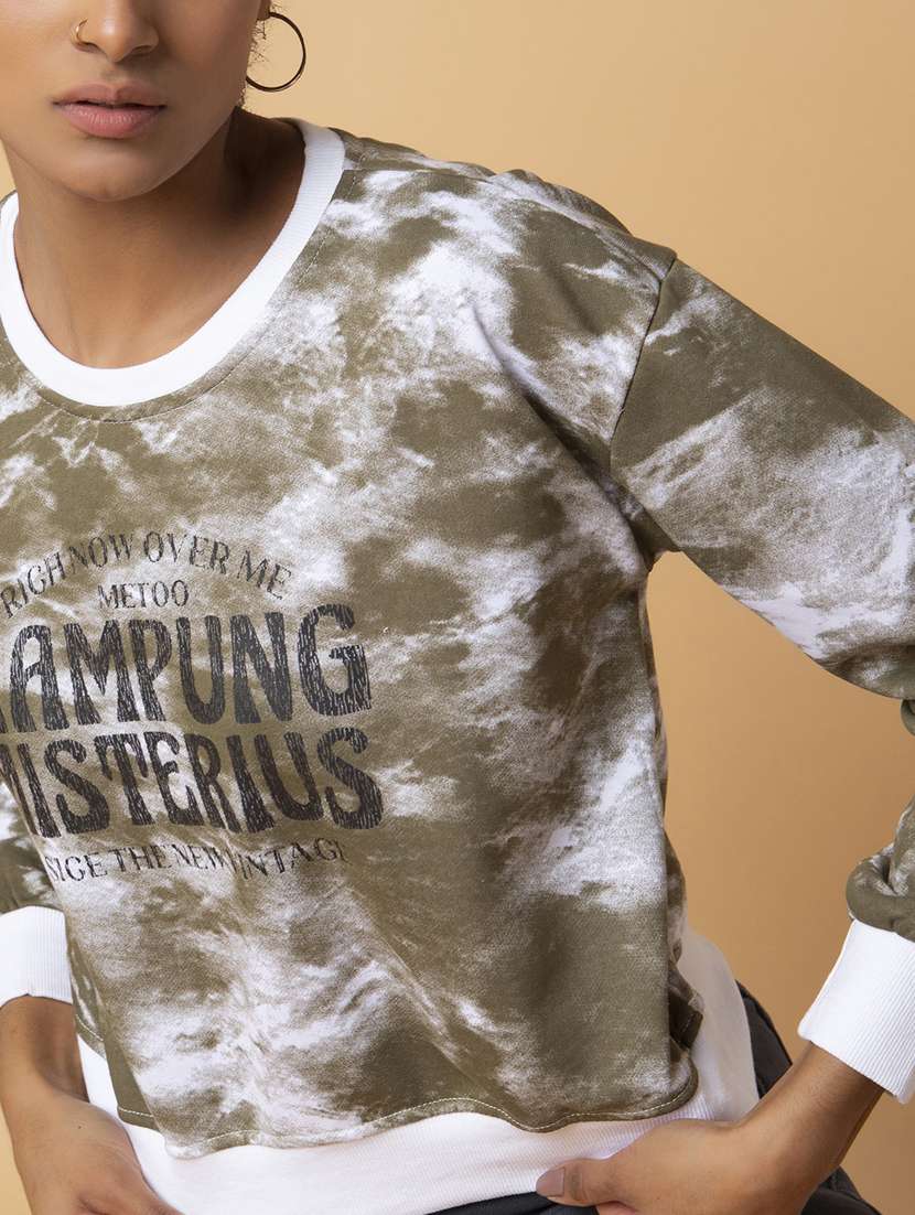 women all over print long sleeve sweatshirt - 21387345 -  Standard Image - 4