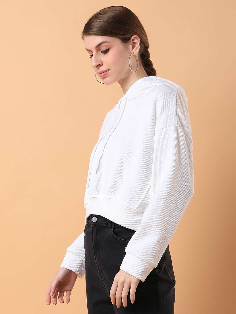 women white acrylic plain sweatshirt - 21387367 -  Standard Image - 1