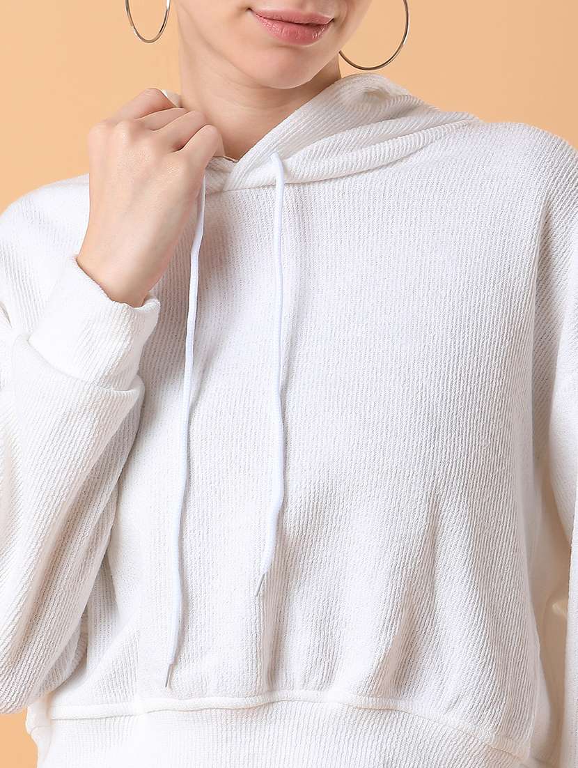 women white acrylic plain sweatshirt - 21387367 - Standard Image - 4