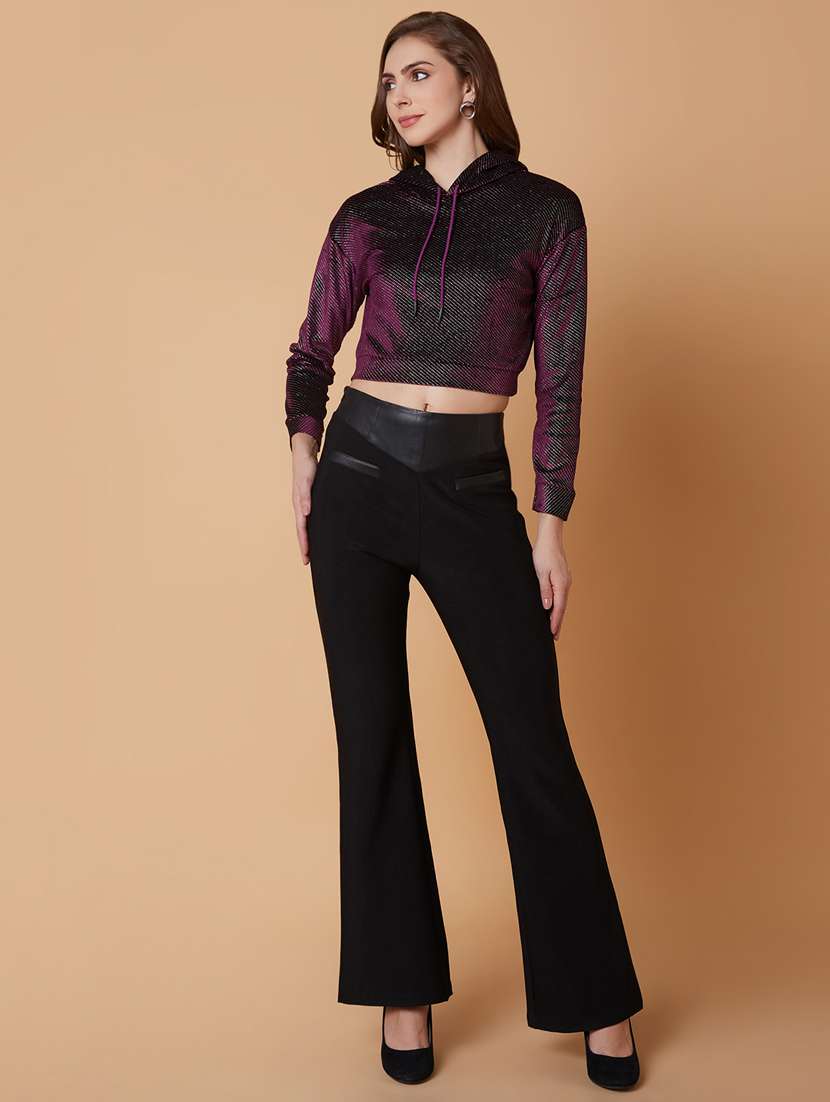 purple embellished hooded crop sweatshirt - 21387372 - Standard Image - 4