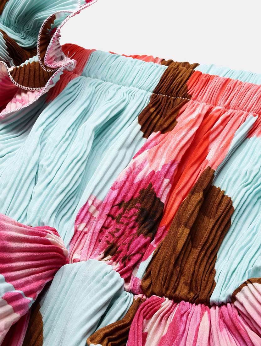 turquoise floral printed peplum top - 21387393 -  Standard Image - 6