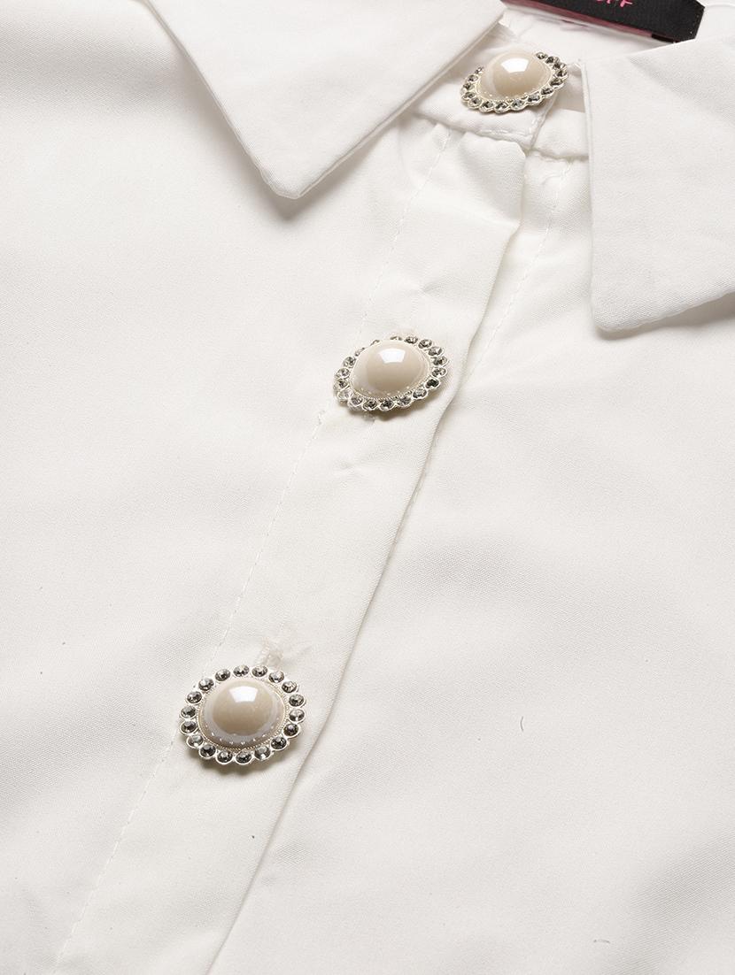white solid regular top - 21387404 - Standard Image - 6