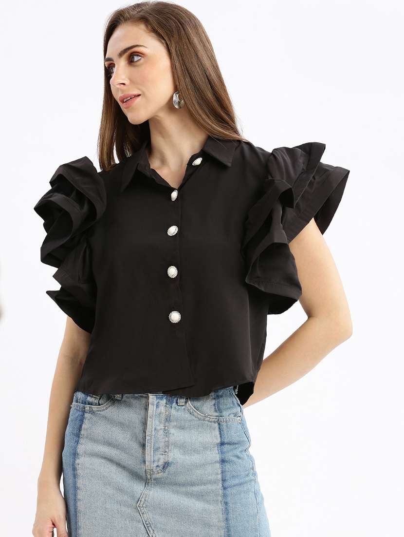 black solid regular top - 21387405 - Zoom Image - 0