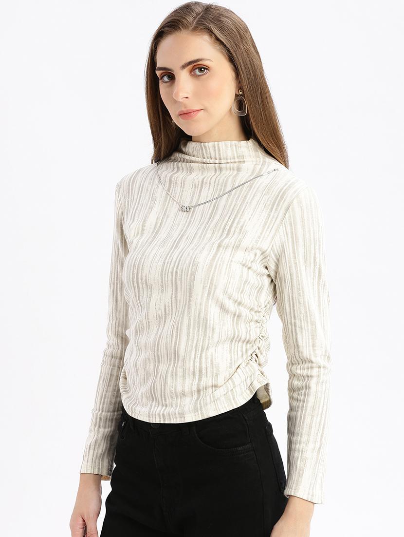 cream stripes regular top - 21387426 - Standard Image - 1