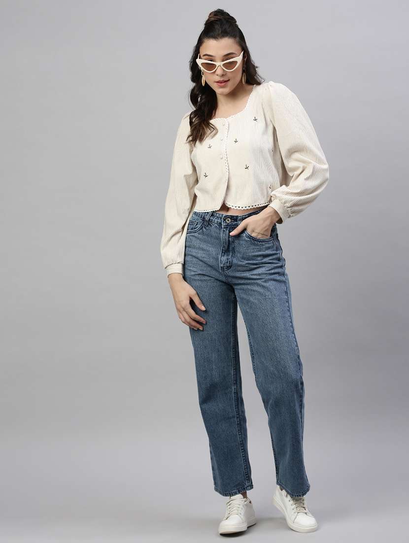 cream embroidered shirt top - 21387435 -  Standard Image - 4