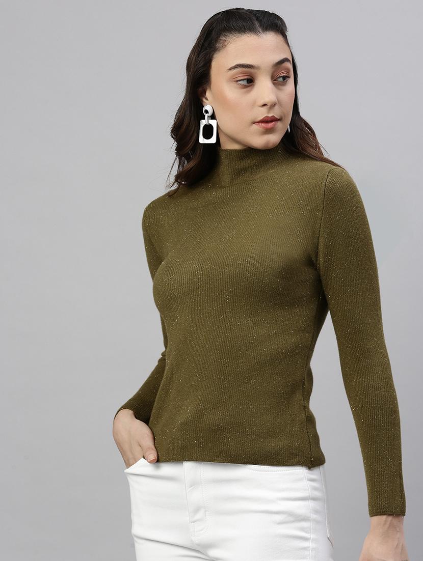 olive solid regular top - 21387436 - Standard Image - 1