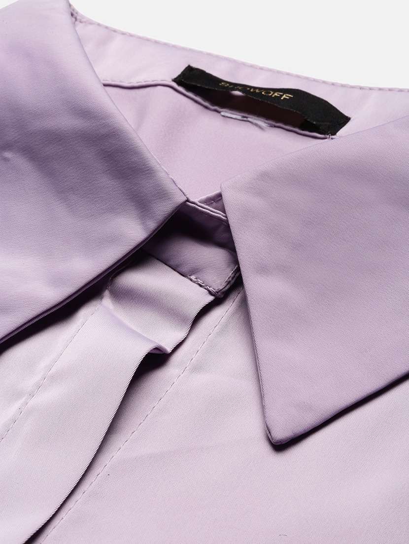 lavender solid shirt top - 21387473 - Standard Image - 6