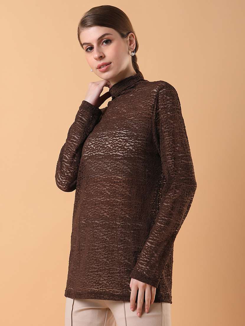 brown nylon regular top - 21387474 -  Standard Image - 1