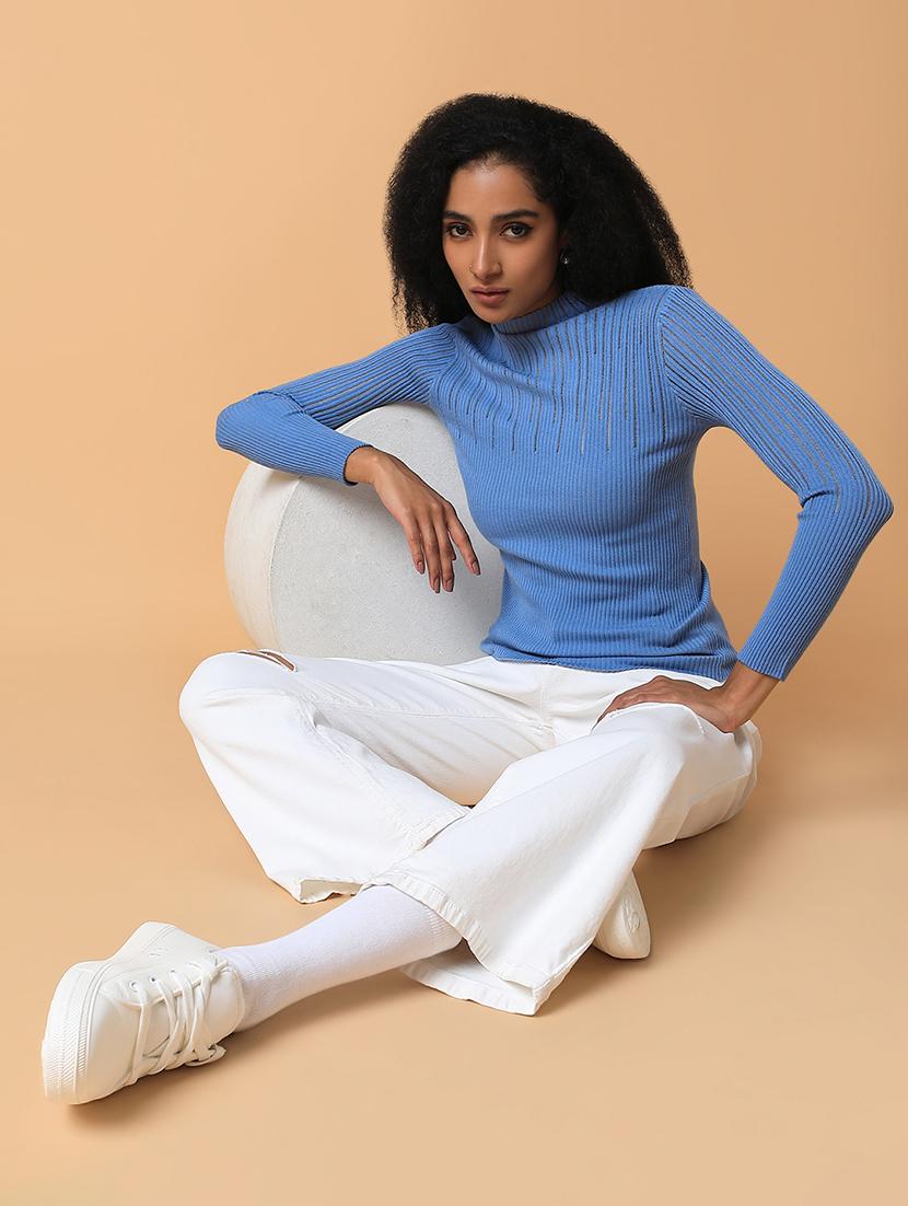 blue solid regular top - 21387480 - Standard Image - 4