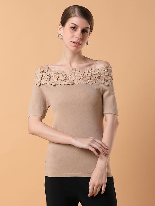 beige self-designed regular top - 21387483 - Standard Image - 0