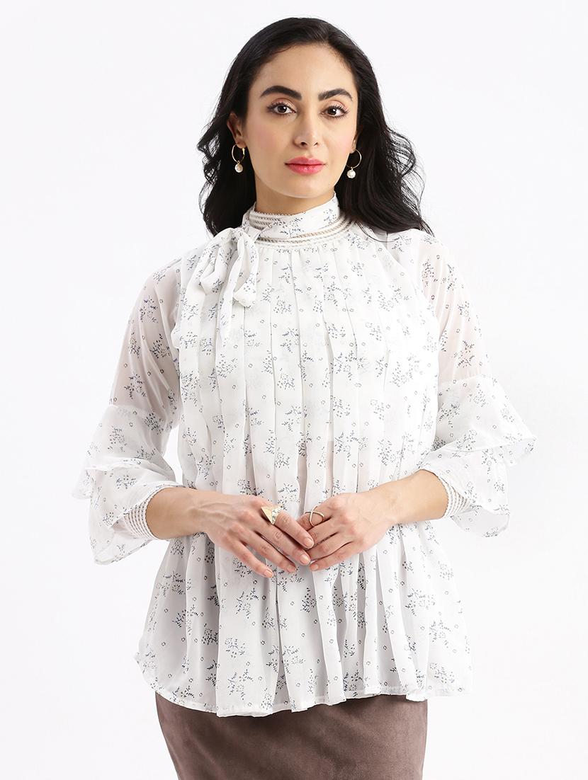women white georgette regular top - 21387484 - Zoom Image - 0