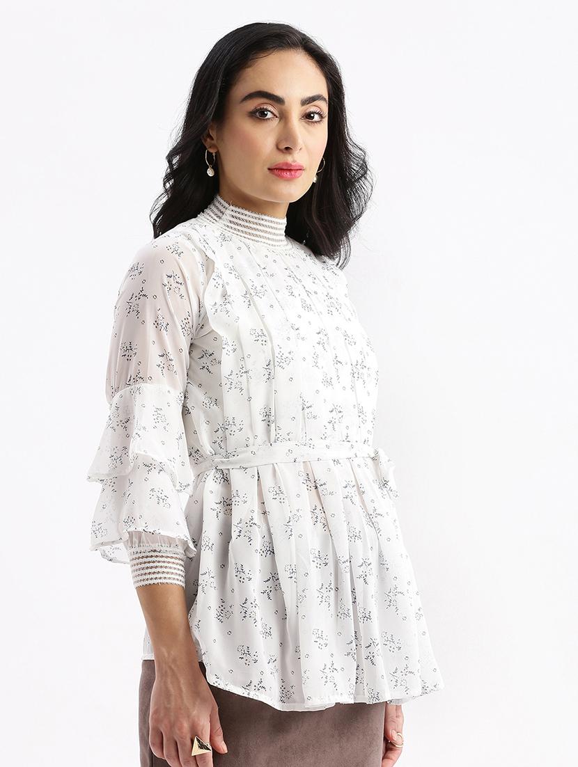 women white georgette regular top - 21387484 -  Standard Image - 1