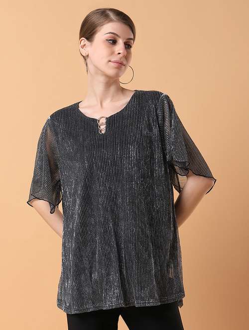 black nylon regular top - 21387503 - Standard Image - 0