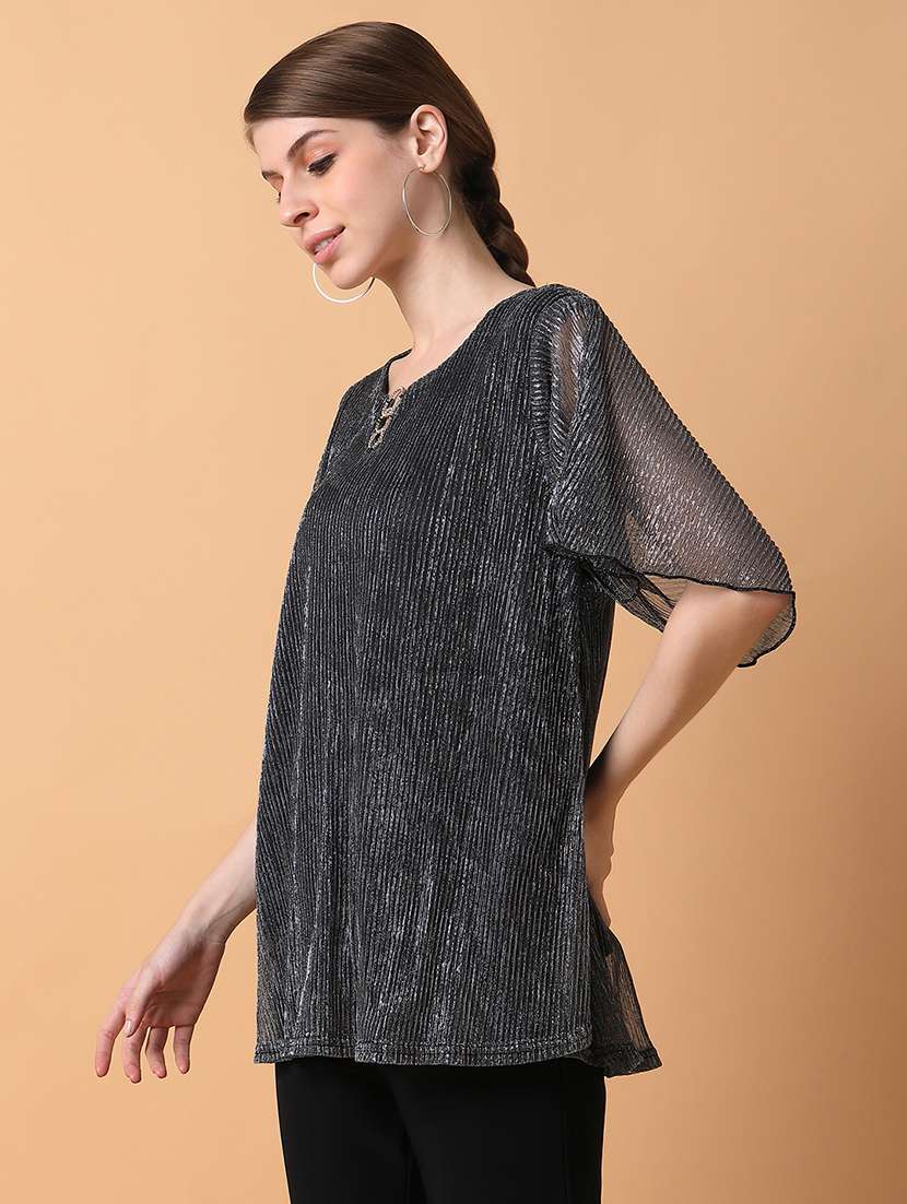 black nylon regular top - 21387503 - Standard Image - 1