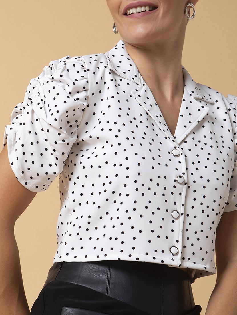 white polka dot crop top - 21387508 - Standard Image - 6