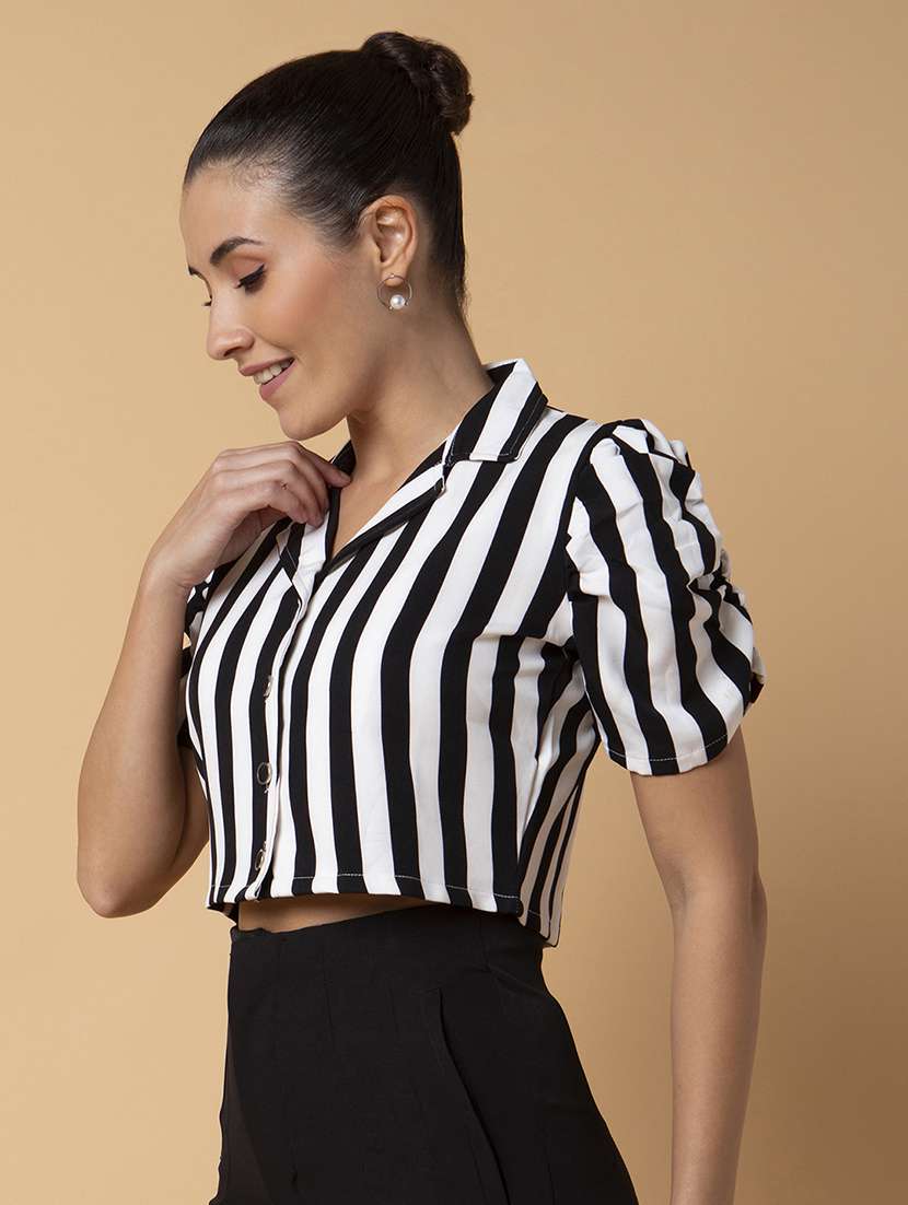 black cotton blouson top - 21387510 -  Standard Image - 1