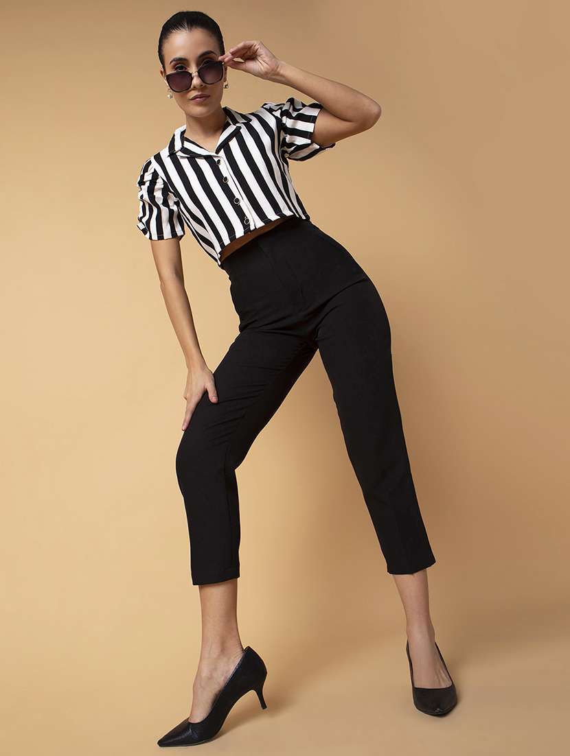 black cotton blouson top - 21387510 -  Standard Image - 4