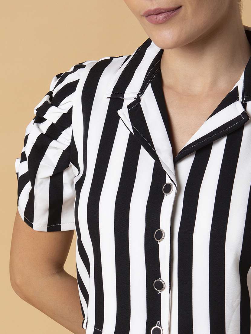 black cotton blouson top - 21387510 -  Standard Image - 6