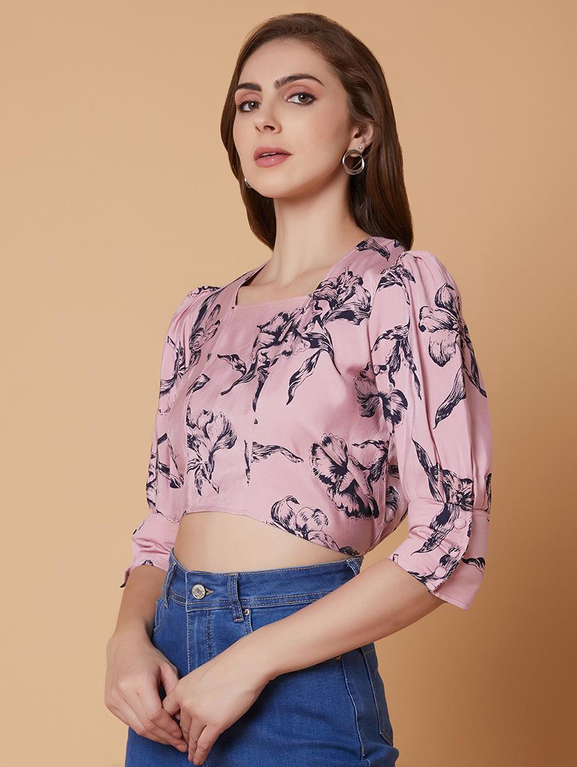 pink cotton blouson top - 21387514 -  Standard Image - 1
