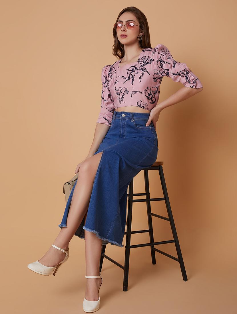 pink cotton blouson top - 21387514 - Standard Image - 4
