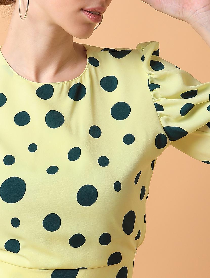 yellow crepe blouson top - 21387515 - Standard Image - 6