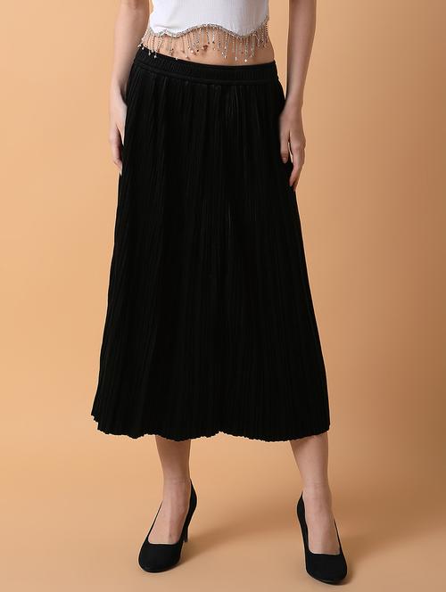 black solid flared skirt - 21387522 - Standard Image - 0