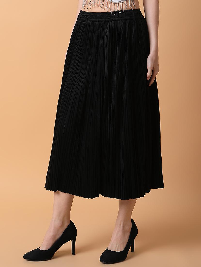 black solid flared skirt - 21387522 - Standard Image - 1