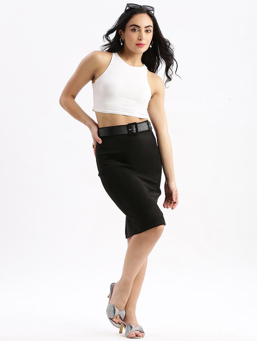 black solid pencil skirt - 21387527 - Standard Image - 4