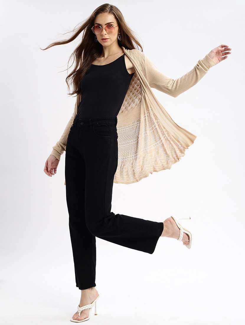 women beige self design regular shrug - 21387544 -  Standard Image - 4