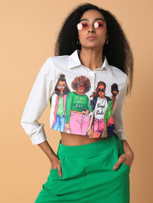 white graphic boxy shirt - 21387565 -  Standard Image - 0