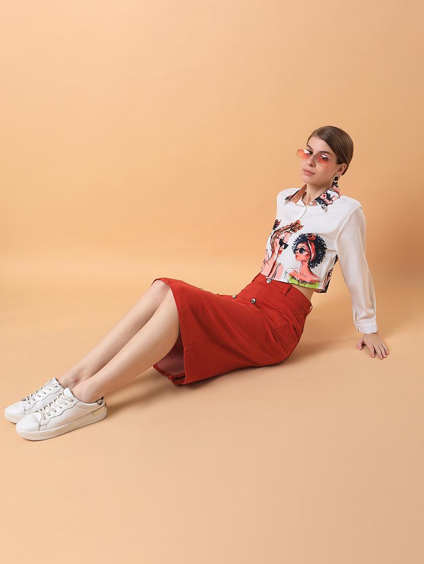 women graphic print crop shirt - 21387567 - Standard Image - 4