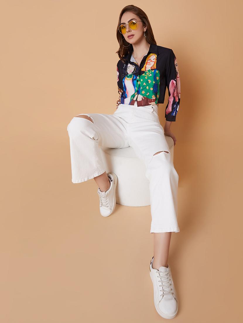 women graphic print crop shirt - 21387568 - Standard Image - 4