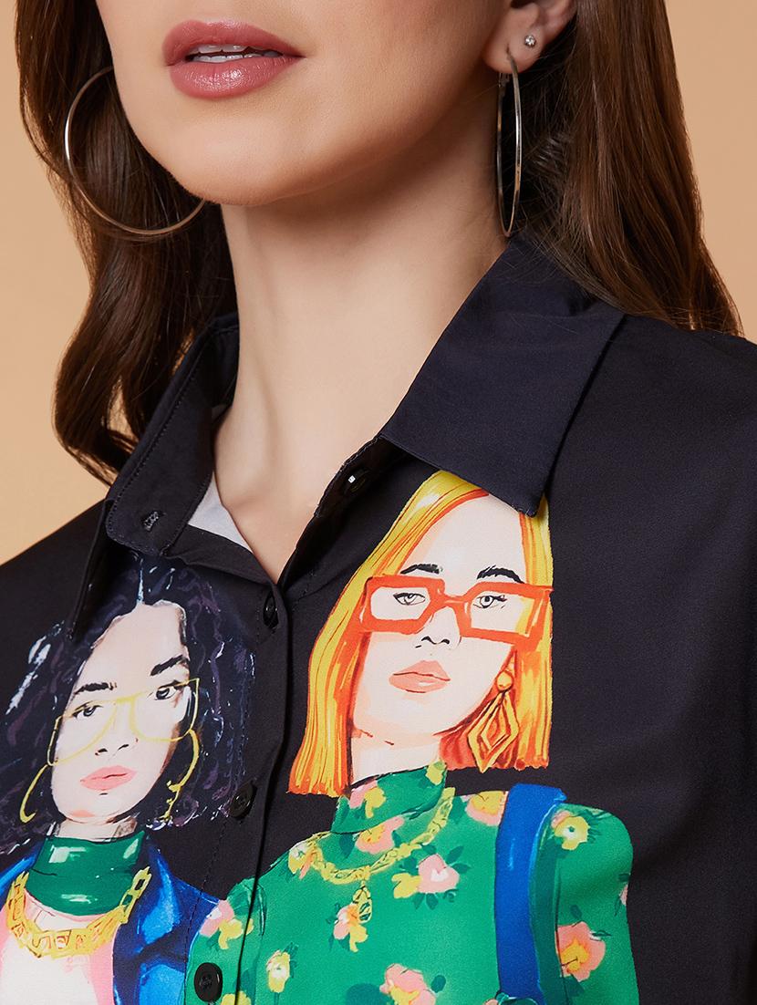 women graphic print crop shirt - 21387568 - Standard Image - 6