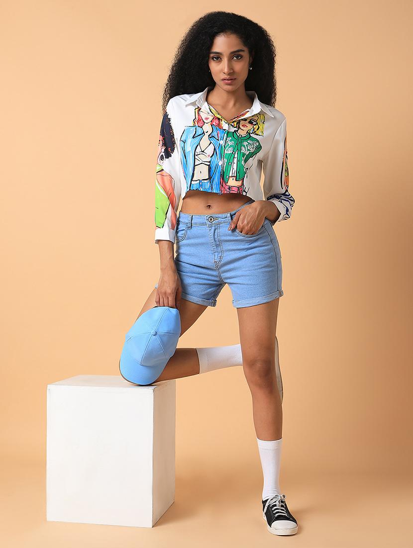 white graphic boxy shirt - 21387569 - Standard Image - 4