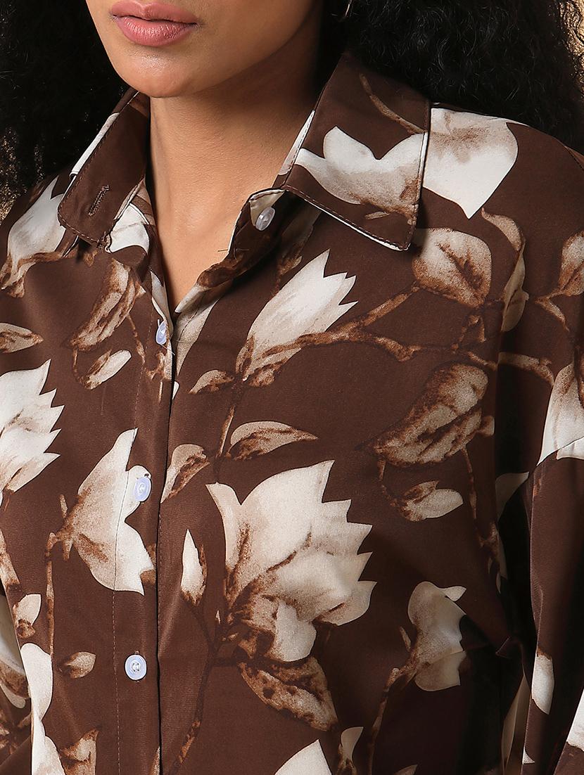 women froral print long sleeve shirt - 21387573 - Standard Image - 6