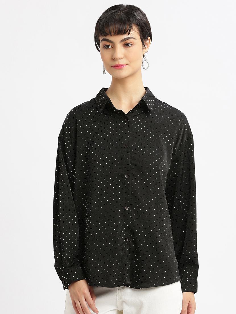 black polka dot regular shirt - 21387588 - Zoom Image - 0