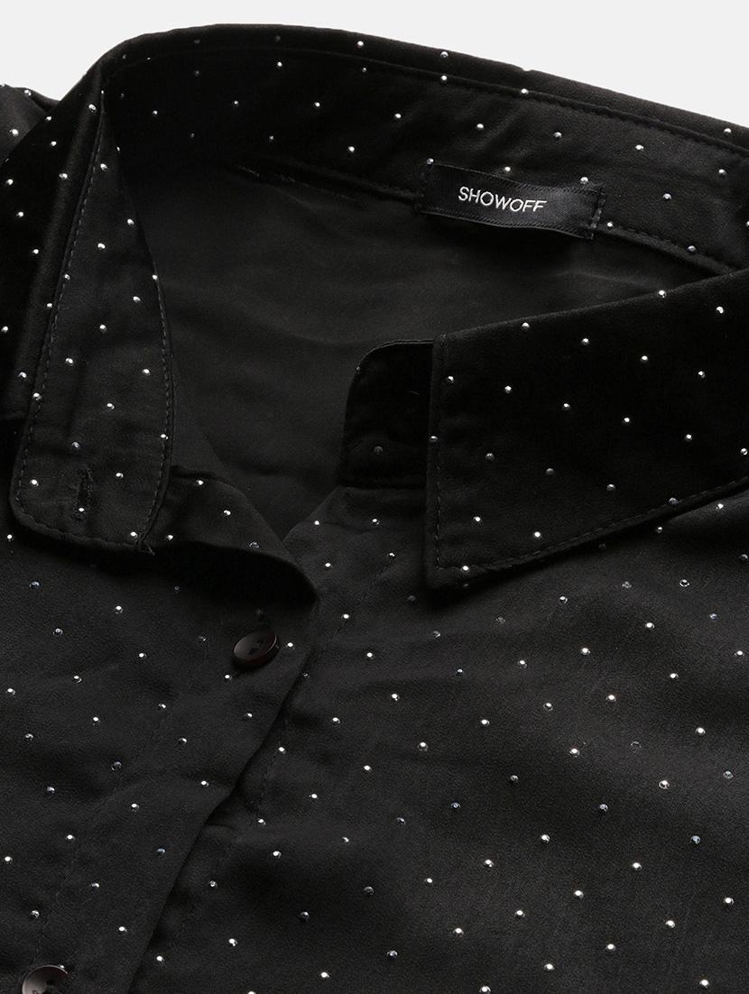 black polka dot regular shirt - 21387588 - Standard Image - 6