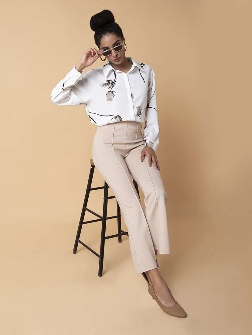 women white crepe oversized shirt - 21387593 - Standard Image - 4