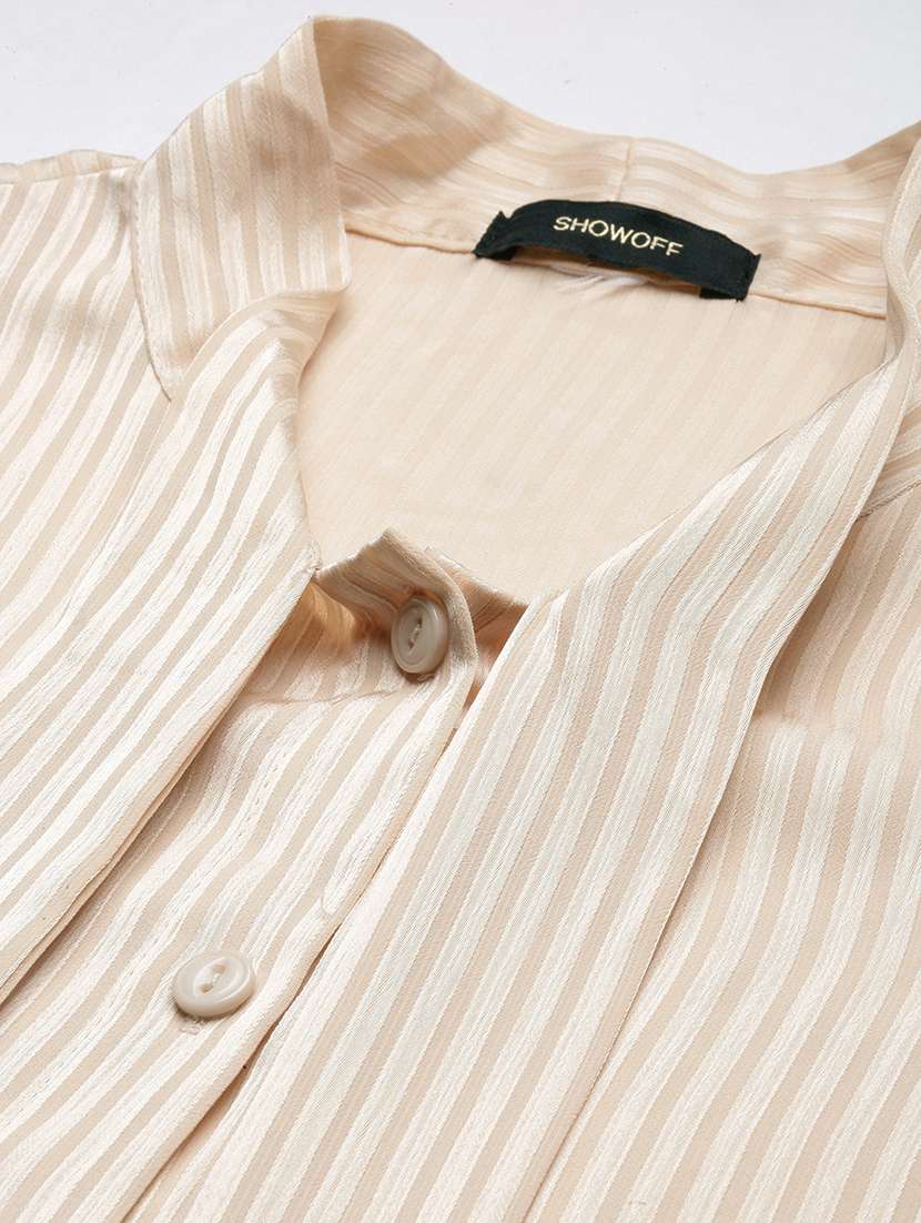 cream stripes regular shirt - 21387616 - Standard Image - 6
