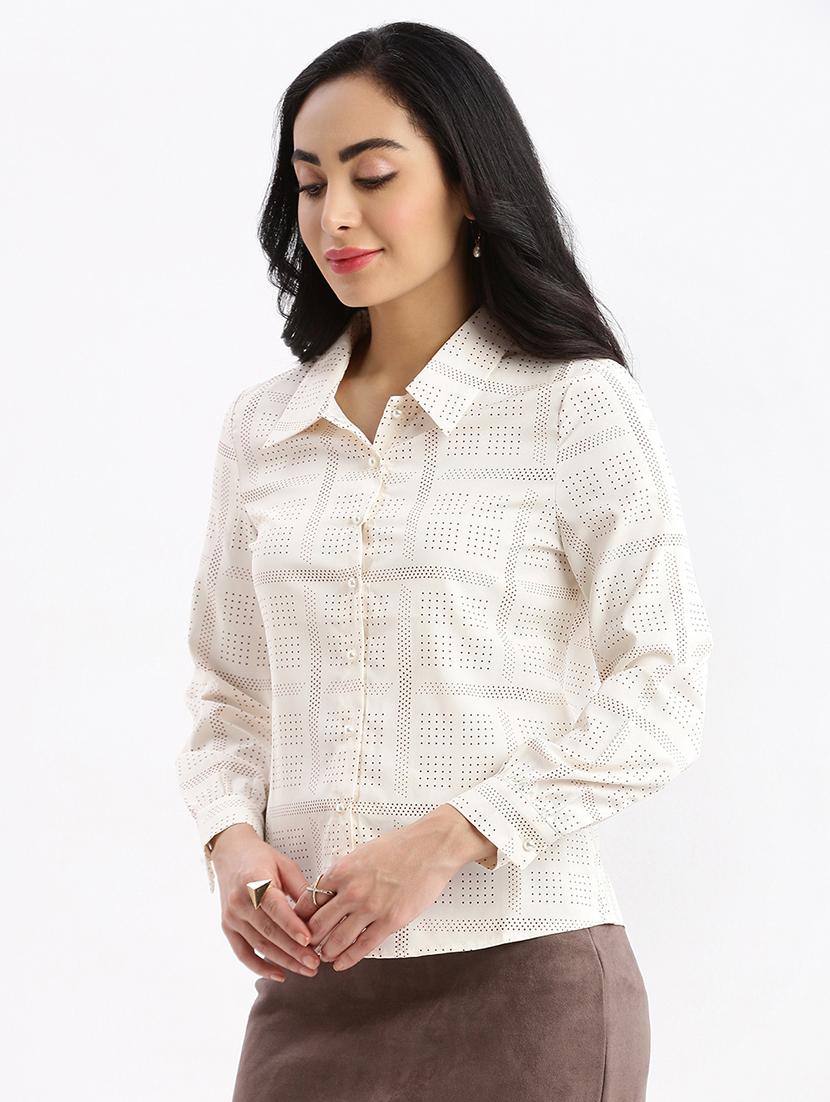cream printed regular shirt - 21387638 -  Standard Image - 1
