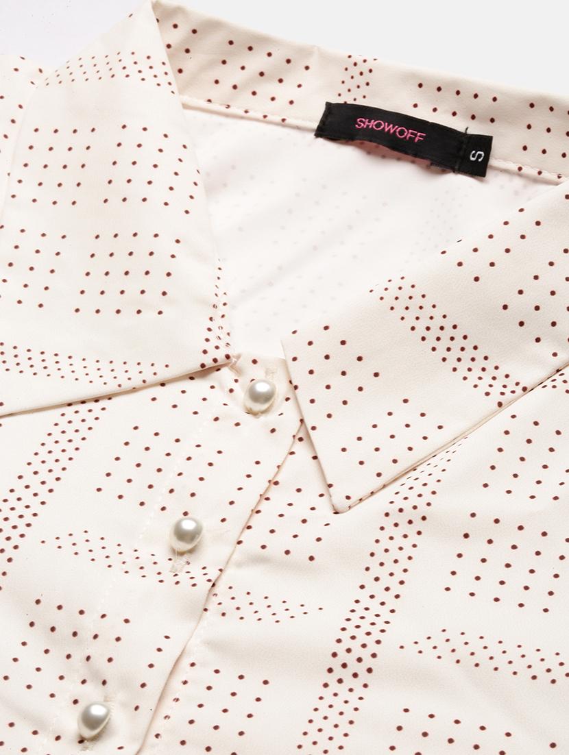 cream printed regular shirt - 21387638 - Standard Image - 6
