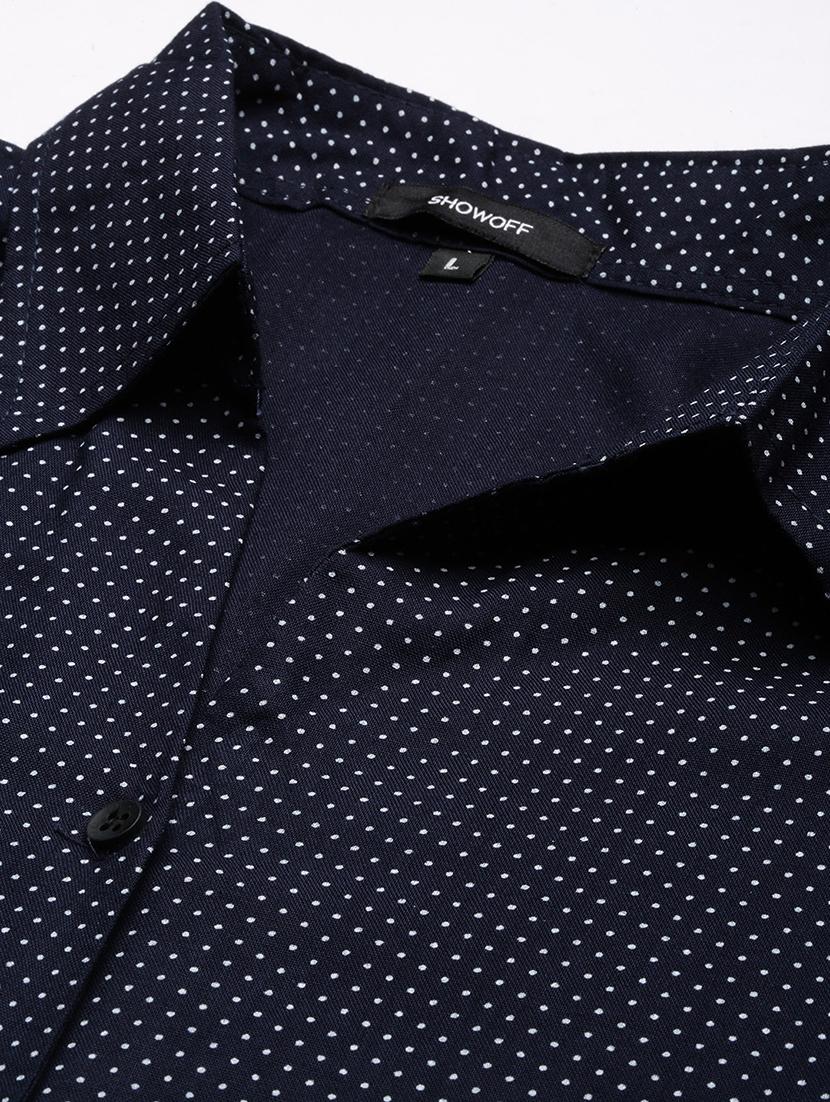 women navy blue cotton regular shirt - 21387647 - Standard Image - 6
