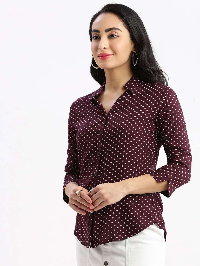 purple polka dot regular shirt - 21387652 -  Standard Image - 1