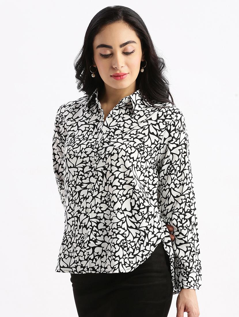 women black printed long sleeves regular shirt - 21387661 -  Standard Image - 1