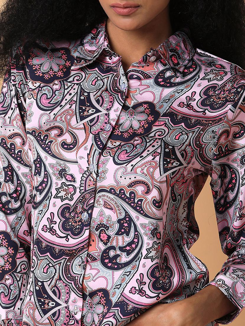 women pink printed long sleeves regular shirt - 21387662 - Standard Image - 6