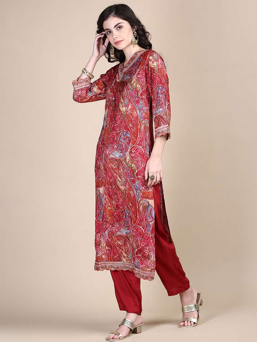 women printed kurta pant set with dupatta - 21387670 -  Standard Image - 1